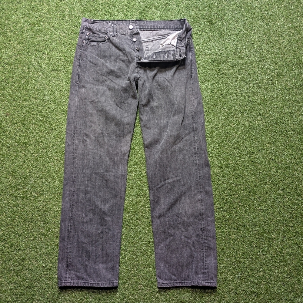 Levis 562 Jeans Mens 32x36 Black Loose Taper Fit Button Fly Cotton Denim